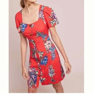 Maeve by Anthropologie Vibrant Floral Dress NWT XS